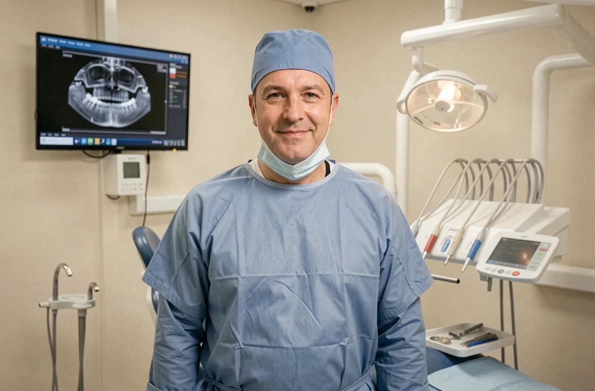 Chirurgien oral spécialisé en implantologie dans son cabinet moderne à Plérin, Côtes-d'Armor