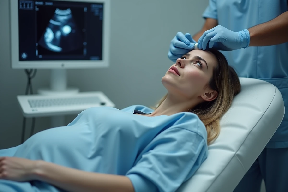 Échographie pelvienne pour le diagnostic de kystes ovariens chez une jeune femme