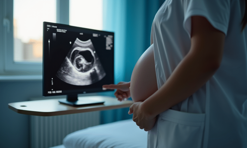 Échographie de grossesse précoce dans une clinique moderne