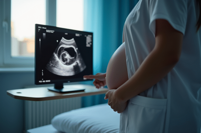 Échographie de grossesse précoce dans une clinique moderne