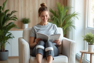 Femme d'âge moyen en tenue de sport relaxée en clinique