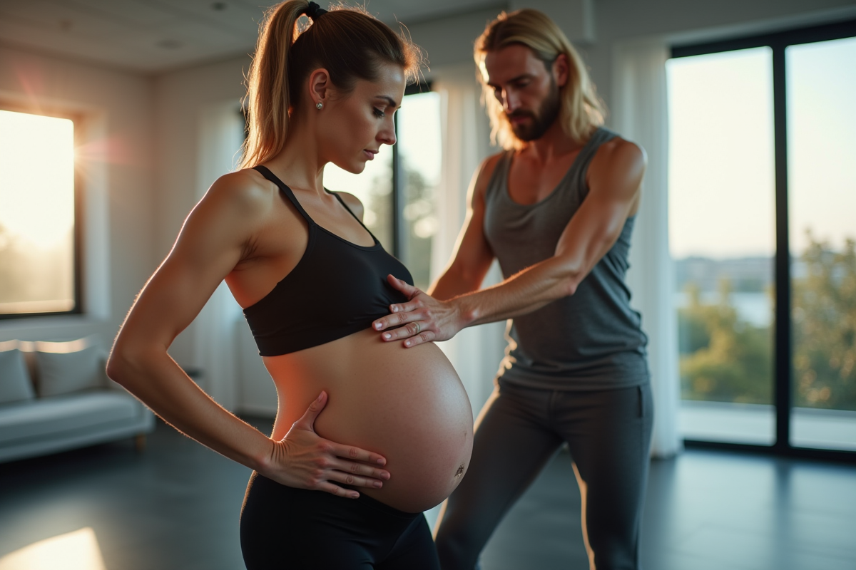 grossesse étirements