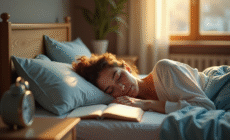 Jeune femme dormant paisiblement dans une chambre lumineuse