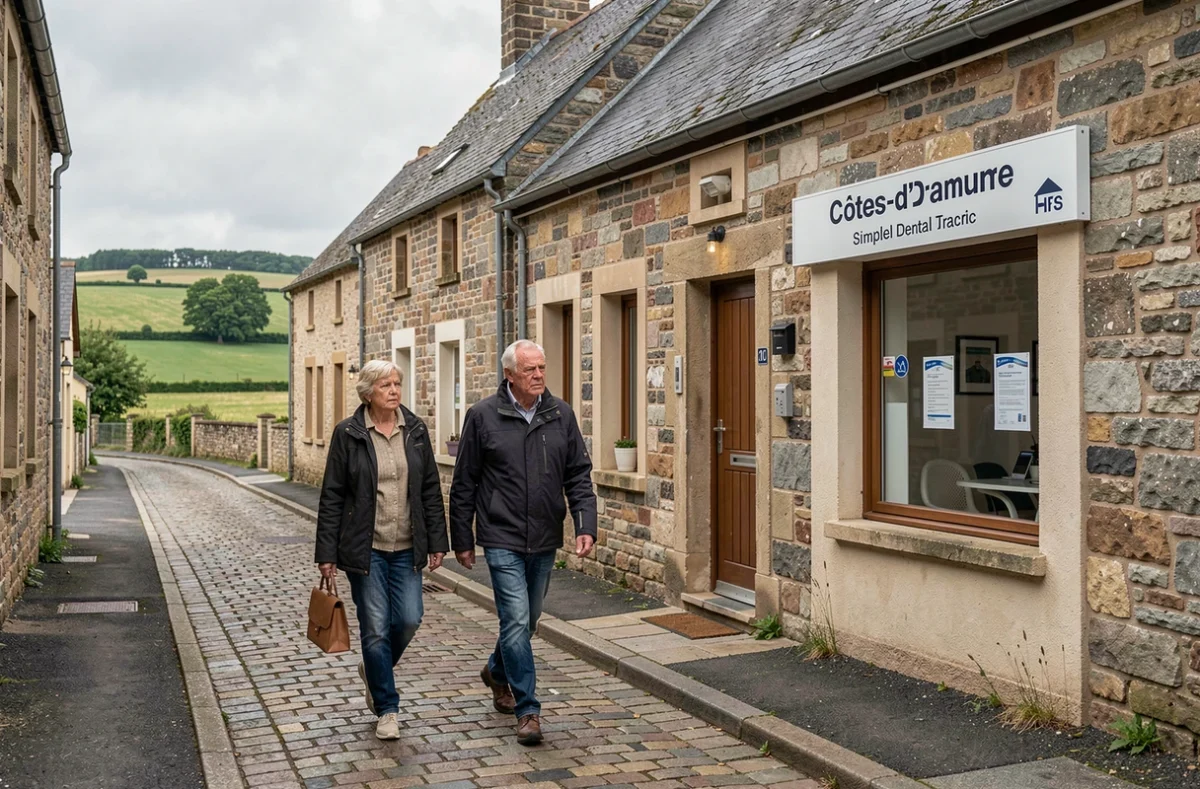 Village rural du centre des Côtes-d'Armor illustrant les zones sous-dotées en offre dentaire
